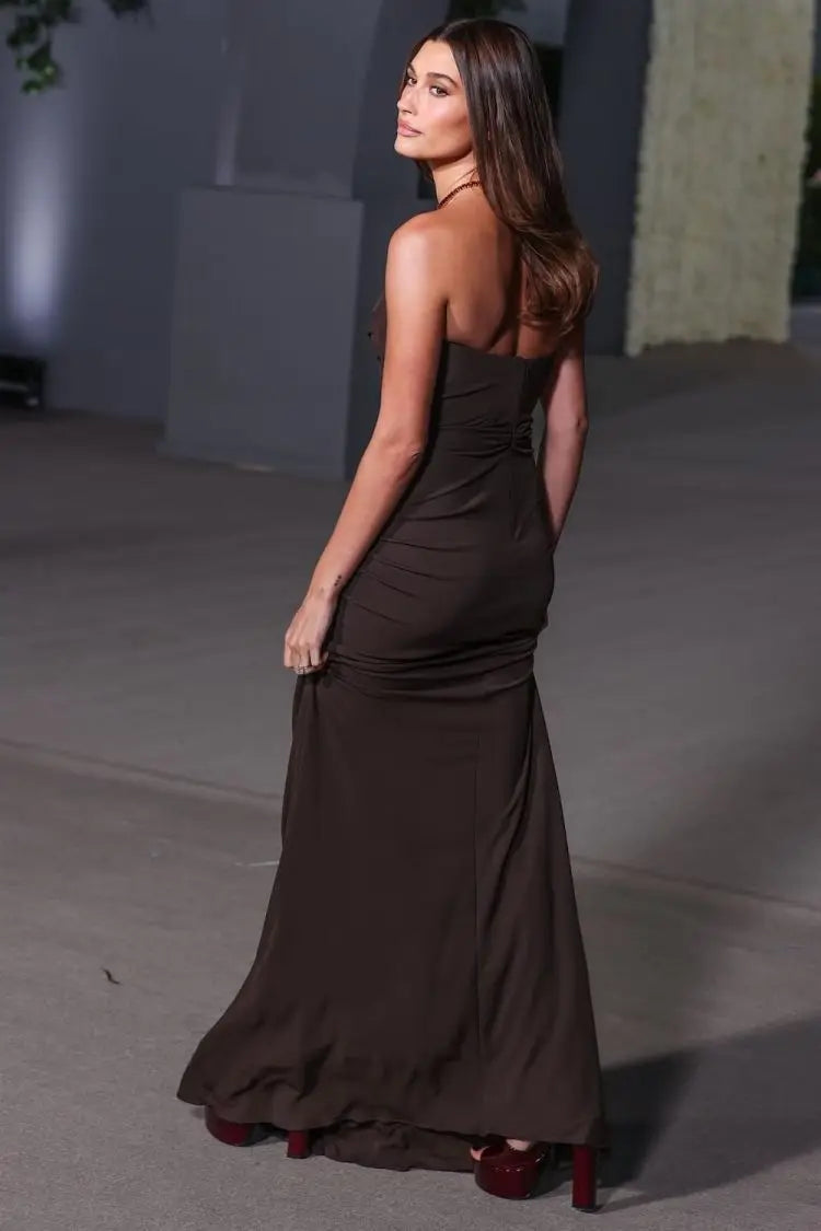 Black Strapless Evening Dress